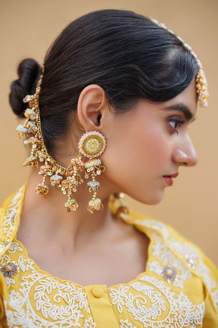 Kanyaadhan By Dhirajaayushi_Multi Color Embroidery Floral Choker Set _Online_at_Aza_Fashions