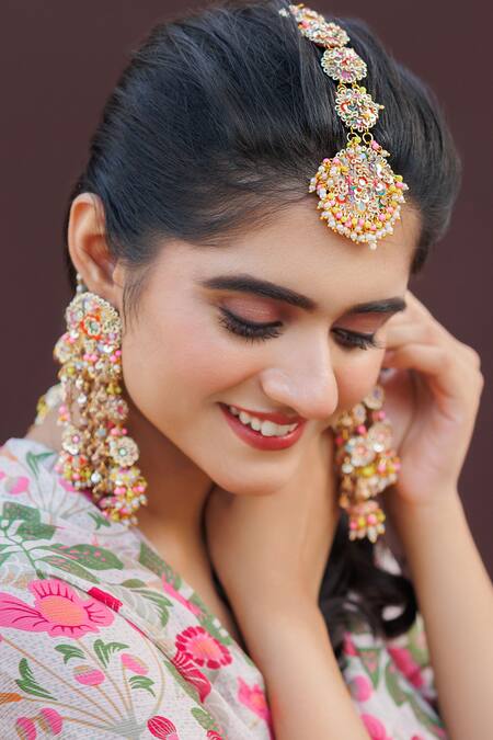 Kanyaadhan By Dhirajaayushi Multi Color Beads, Embroidery Floral Choker Set Online at Aza Fashions Kanyaadhan By Dhirajaayushi_Multi Color Beads, Embroidery Floral Choker Set _Online_at_Aza_Fashions