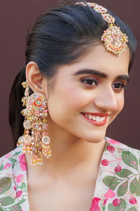 Buy Kanyaadhan By Dhirajaayushi Multi Color Beads, Embroidery Floral Choker Set Online at Aza Fashions Buy_Kanyaadhan By Dhirajaayushi_Multi Color Beads, Embroidery Floral Choker Set _Online_at_Aza_Fashions