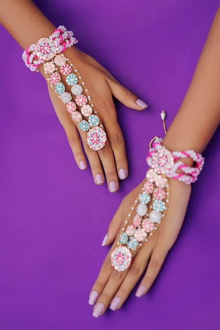 Kanyaadhan By Dhirajaayushi Multi Color Floral Embroidered Jewellery Set 