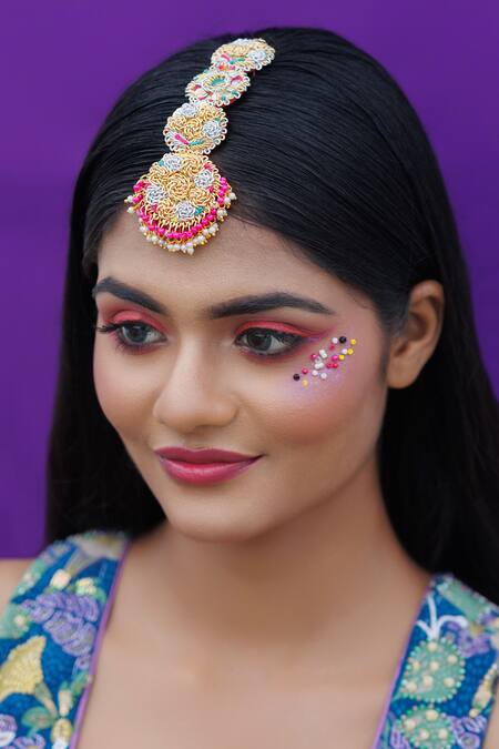 Kanyaadhan By Dhirajaayushi_Multi Color Embroidery Floral Choker Set _Online_at_Aza_Fashions