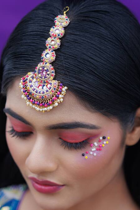 Kanyaadhan By Dhirajaayushi Multi Color Mirrors, Beads Embroidered Pendant Necklace Set Online at Aza Fashions Kanyaadhan By Dhirajaayushi_Multi Color Mirrors, Beads Embroidered Pendant Necklace Set _Online_at_Aza_Fashions