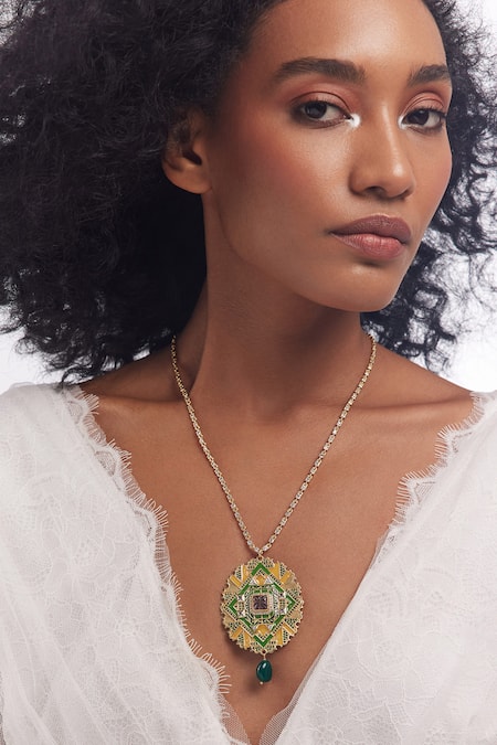 Aulerth Gold Plated Rumeli Helios Pendant Necklace 