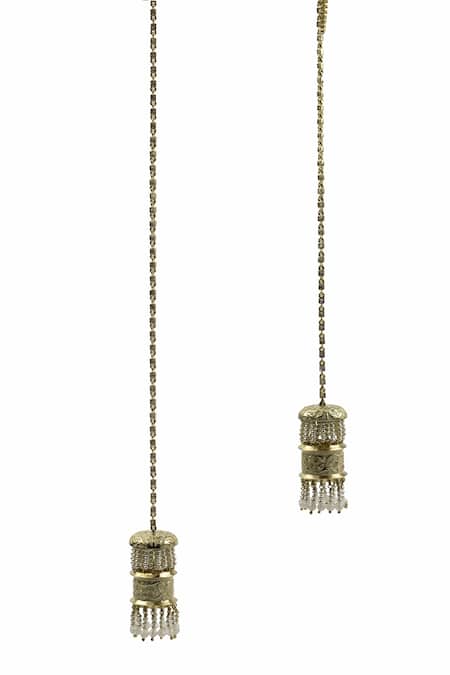 Aulerth_Gold Plated Ottoman Style Long Necklace _Online_at_Aza_Fashions