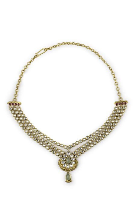 Aulerth Gulmohar Dual Strand Choker Necklace 