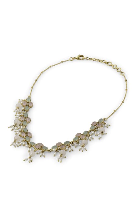 Aulerth Gulmohar Chainlet Choker Necklace 
