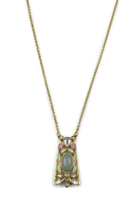 Buy_Aulerth_Green Gulmohar Springtime Pendant Necklace _Online_at_Aza_Fashions