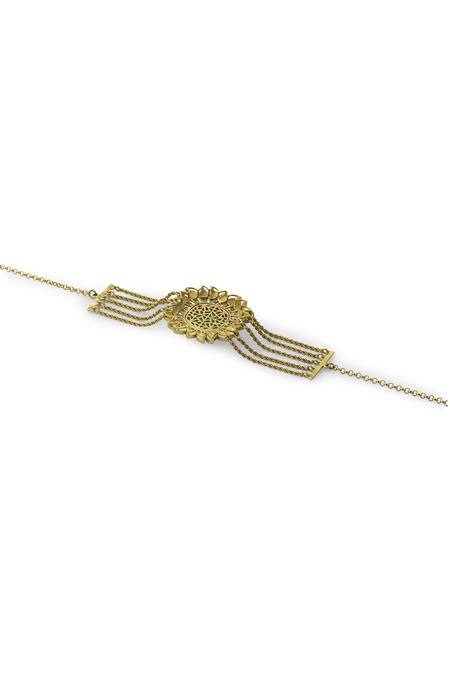 Aulerth_Green Gulmohar Hyacinth Choker Necklace _Online_at_Aza_Fashions