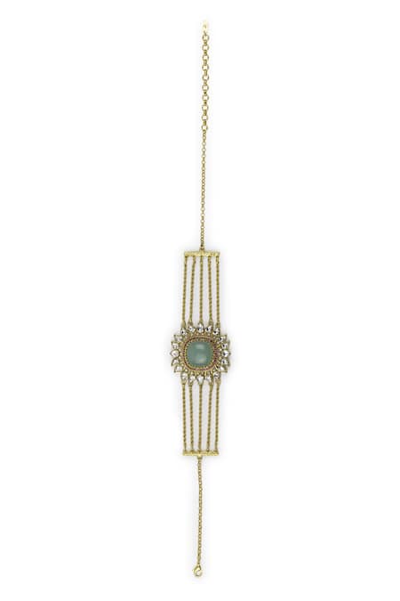Buy_Aulerth_Green Gulmohar Hyacinth Choker Necklace _Online_at_Aza_Fashions
