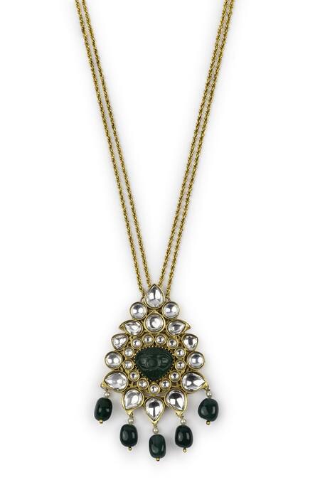 Buy Aulerth Green Rosa Radiance Long Pendant Necklace Online at Aza Fashions Buy_Aulerth_Green Rosa Radiance Long Pendant Necklace _Online_at_Aza_Fashions