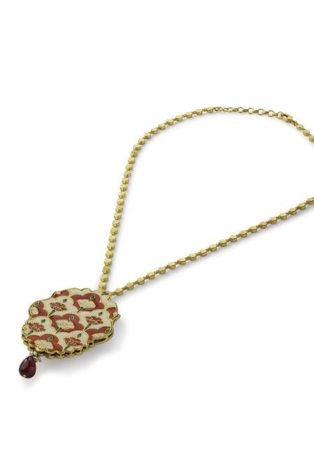 Buy_Aulerth_Green Gold Plated Pakeezah Pendant Necklace _Online_at_Aza_Fashions