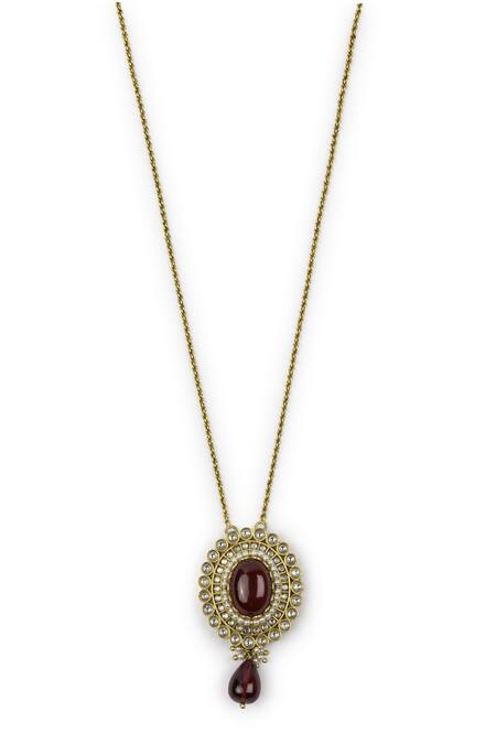 Buy_Aulerth_Red Pakeezah Crest Pendant Necklace _Online_at_Aza_Fashions