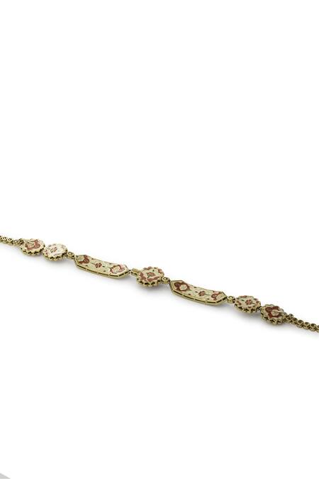 Aulerth_White Gold Plated Pakeezah Rosebud Choker Necklace _Online_at_Aza_Fashions