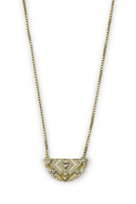 Buy Aulerth White Amelia Crescent Pendant Necklace Online at Aza Fashions Buy_Aulerth_White Amelia Crescent Pendant Necklace _Online_at_Aza_Fashions