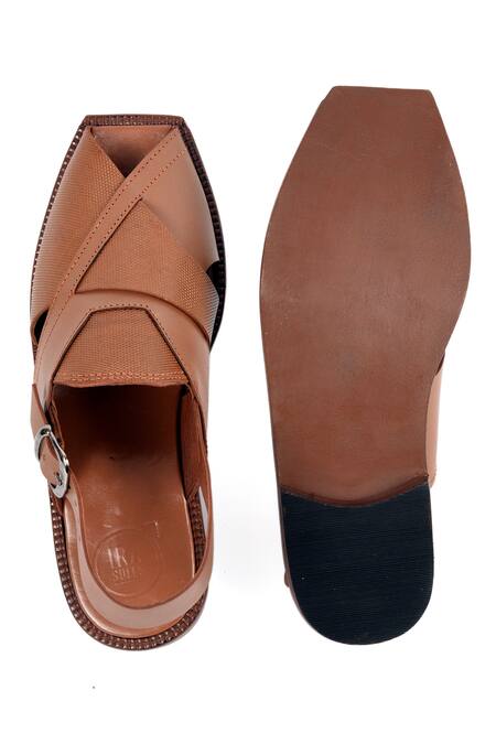 Irasoles_Brown Leather Multi-strap Sandals_Online_at_Aza_Fashions