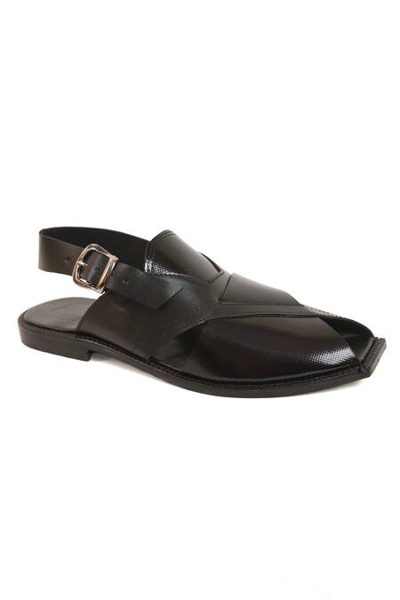 Irasoles_Black Multi-strap Leather Sandals_Online_at_Aza_Fashions