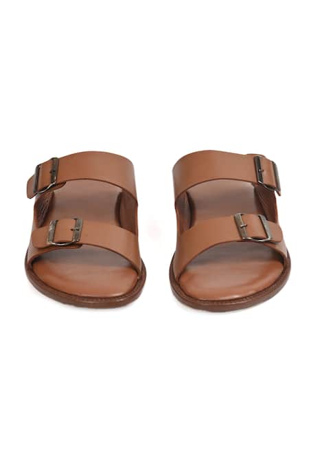 Buy_Irasoles_Brown Tan Double Strap Sandals _Online_at_Aza_Fashions