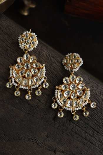 Buy_Paisley Pop_Gold Plated Kundan Bead Chandbalis _Online_at_Aza_Fashions