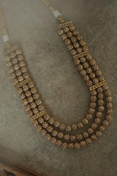 Paisley Pop_Gold Plated Beaded Layered Necklace _Online_at_Aza_Fashions