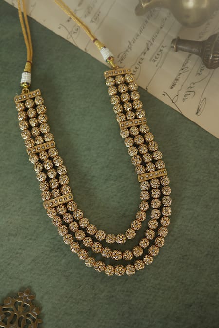 Paisley Pop Beaded Gold Layered Necklace 