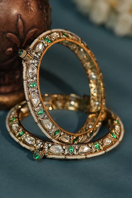 Riana Jewellery Moissanite Polki Embellished Bangle 