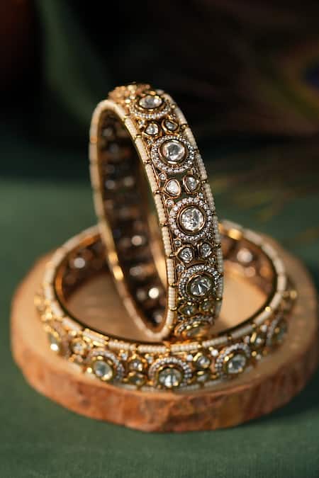 Riana Jewellery Jadtar Stone Embellished Kada Set