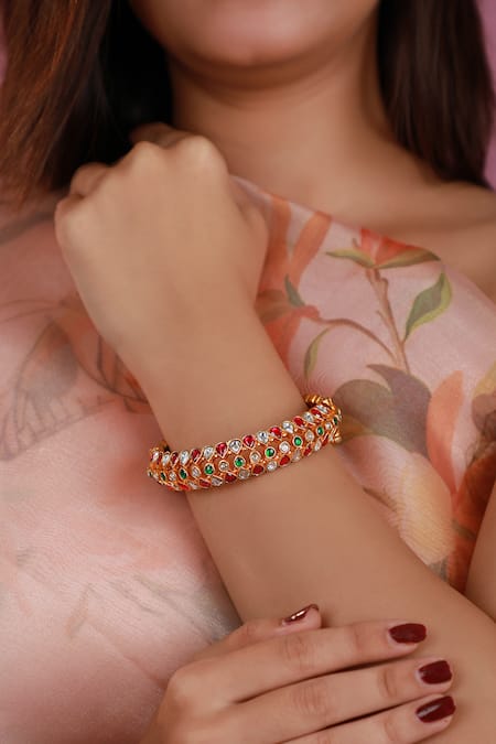 Riana Jewellery Jadau Stone Embellished Kadas Set 