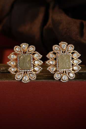 Riana Jewellery Floral Moissanite Stud Earrings 