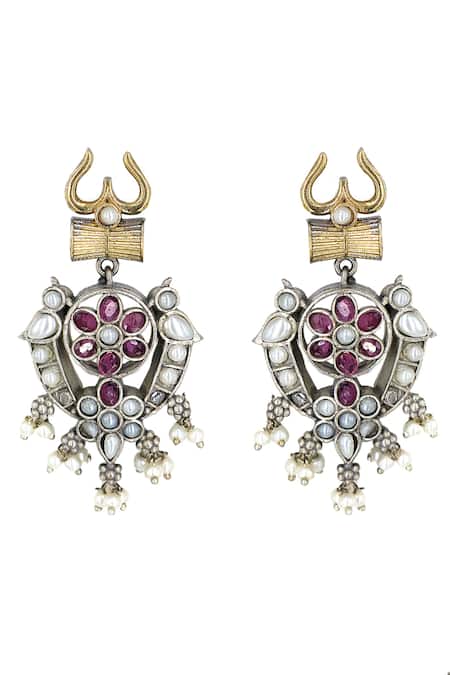 Buy Tad Accessories Silver Plated Beads Kundan Elephant Pendant Necklace Set Online at Aza Fashions Buy_Tad Accessories_Silver Plated Beads Kundan Elephant Pendant Necklace Set _Online_at_Aza_Fashions