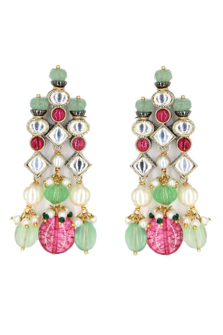 Buy_Tad Accessories_Multi Color Beads Kundan Choker Set _Online_at_Aza_Fashions