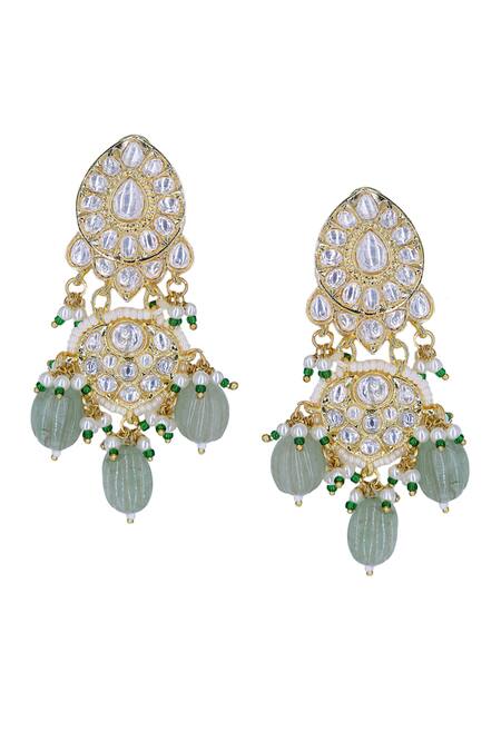 Tad Accessories_White Stones, Beads, Zari Kundan And Studded Choker Set_at_Aza_Fashions