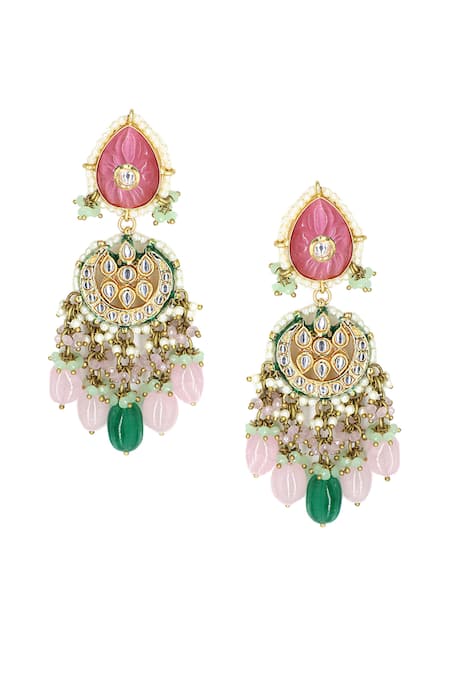 Buy_Tad Accessories_Multi Color Stones Kundan Embellished Necklace Set _Online_at_Aza_Fashions