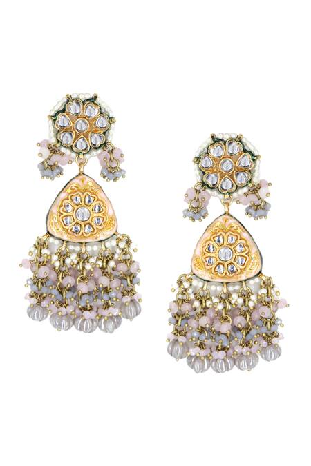 Buy Tad Accessories Multi Color Lace, Stones Kundan Embellished Necklace Set Online at Aza Fashions Buy_Tad Accessories_Multi Color Lace, Stones Kundan Embellished Necklace Set _Online_at_Aza_Fashions