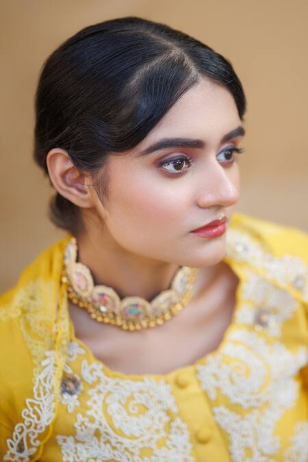 Buy Kanyaadhan By Dhirajaayushi Multi Color Bloom Choker Necklace Online at Aza Fashions Buy_Kanyaadhan By Dhirajaayushi_Multi Color Bloom Choker Necklace _Online_at_Aza_Fashions