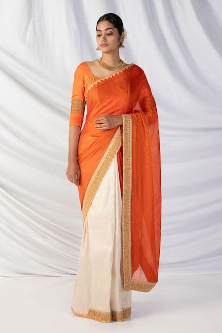 Latha Puttanna Designer Two Toned Saree With Blouse 