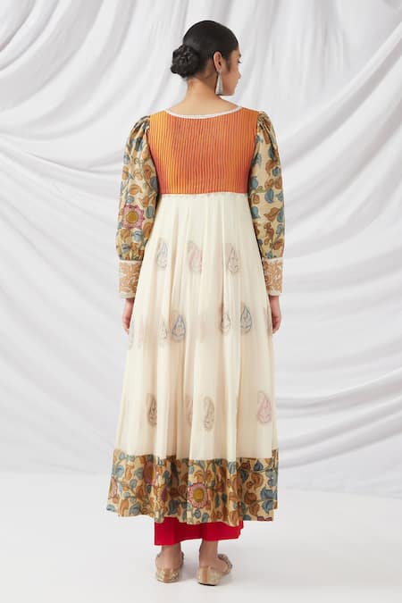 Latha Puttanna Kalamkari Print & Paisley Work Anarkali Set 