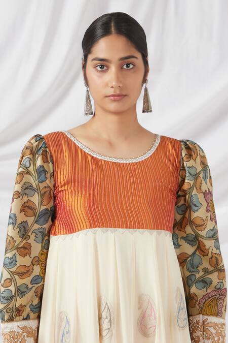 Latha Puttanna_Multi Color Georgette, Cotton Kalamkari Print And Paisley Work Anarkali Set _at_Aza_Fashions