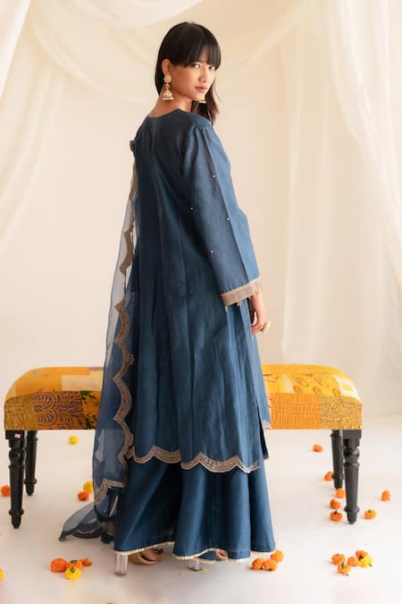 Anushka Repswal - Sewing Love Cutdana Embroidered Kurta Sharara Set 