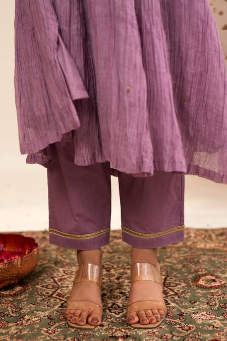 Anushka Repswal - Sewing Love Purple Chanderi, Organza, Cotton Sequins, Lace, Zari Embroidered Anarkali Set at Aza Fashions Anushka Repswal - Sewing Love_Purple Chanderi, Organza, Cotton Sequins, Lace, Zari Embroidered Anarkali Set _at_Aza_Fashions