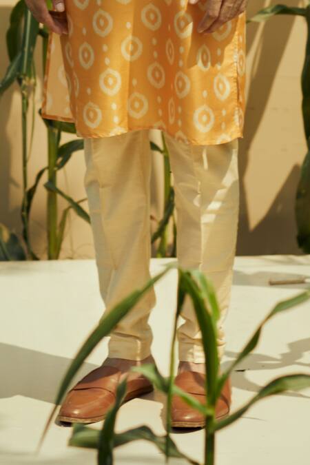 Buy Eleven Brothers Yellow Silk, Cotton Geometric Print Kurta And Pant Set Online at Aza Fashions Buy_Eleven Brothers_Yellow Silk, Cotton Geometric Print Kurta And Pant Set _Online_at_Aza_Fashions