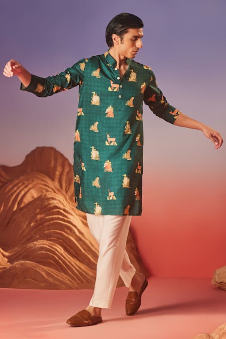Eleven Brothers Tropical Tail Print Kurta 