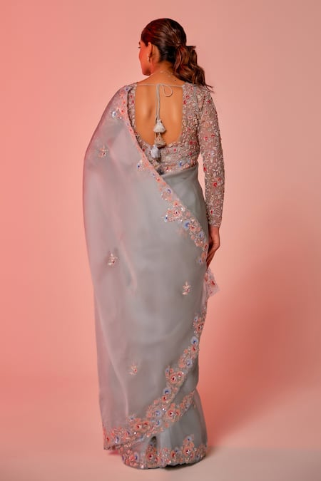 Juhi Shekhawat Floral Sequin Embroidered Designer Saree 