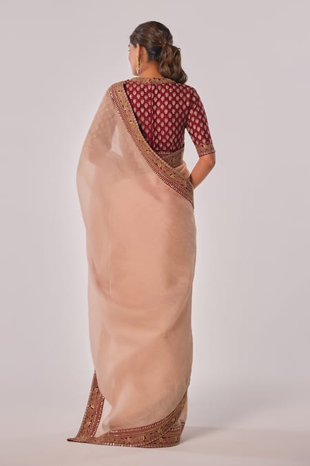 Juhi Shekhawat Floral Motif Embroidered Saree & Blouse 