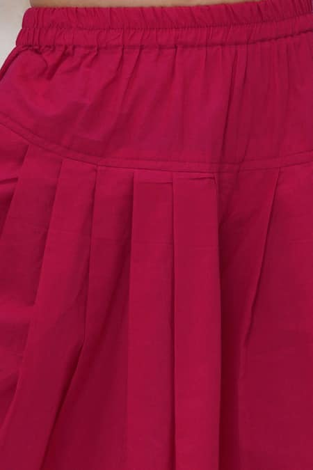 Shop_Little Bansi_Cream Cotton Sequins, Embroidery Floral Kurta Set _Online_at_Aza_Fashions