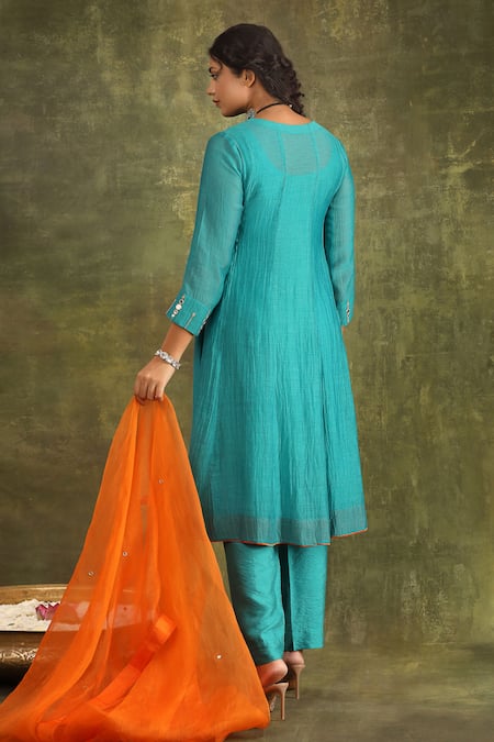 Trendy Tokari Hand Embroidered Anarkali Set With Dupatta 