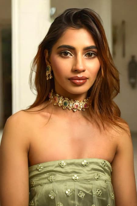 Amaara Jewels Multi Color Moissanite Choker Set 