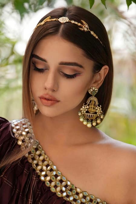 Amaara Jewels Celestial Floral Polki Mathapatti 