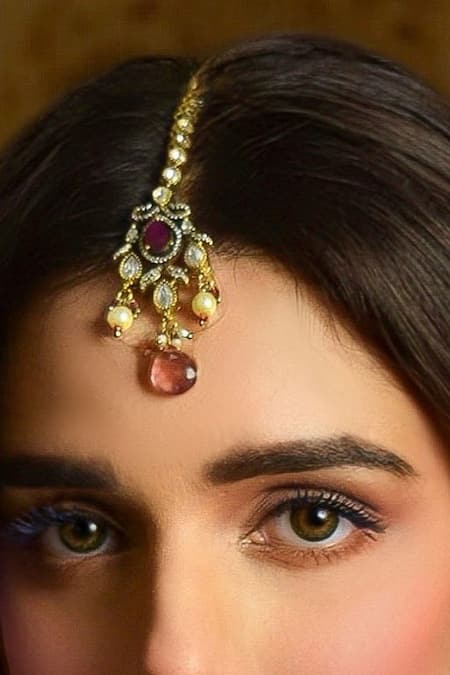 Amaara Jewels Red Pearls, Stones Gold Finish Ruby Doublet Necklace Set Online at Aza Fashions Amaara Jewels_Red Pearls, Stones Gold Finish Ruby Doublet Necklace Set _Online_at_Aza_Fashions