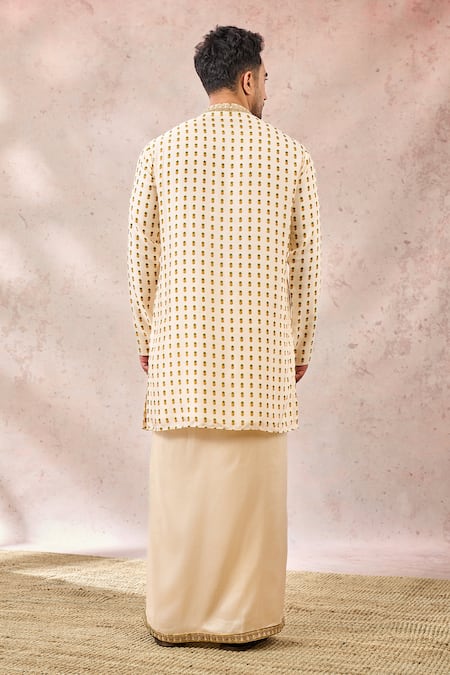 Masaba Son Phal Print Kurta & Floral Veshti Set 