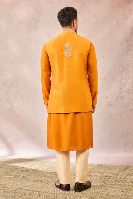 Masaba Rust Embroidered Bundi & Kurta Set 